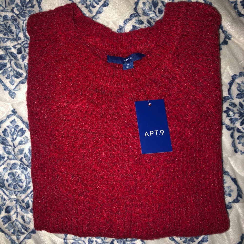 APT.9 Sparkly Red Sweater